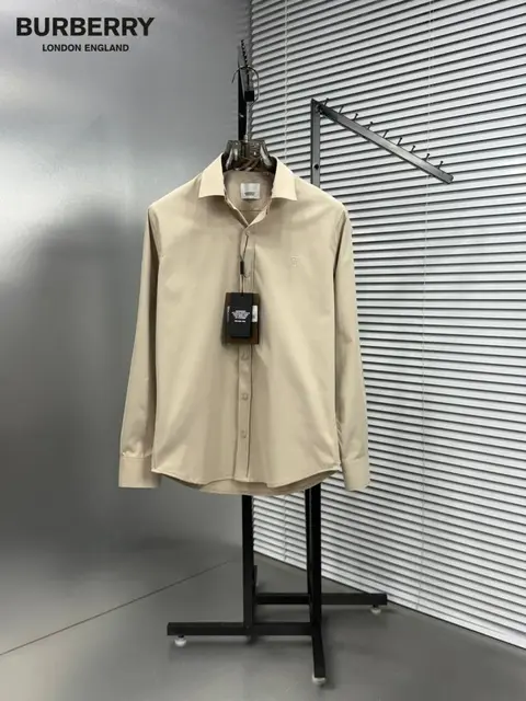 Burberry Chest Logo Full Sleeves Shirt Beige