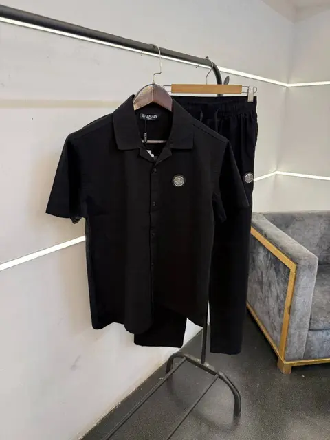 Balmain imported cord set with steel logo black