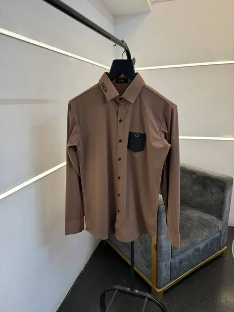Dior Turkish imported shirt with brand patch on chest brown