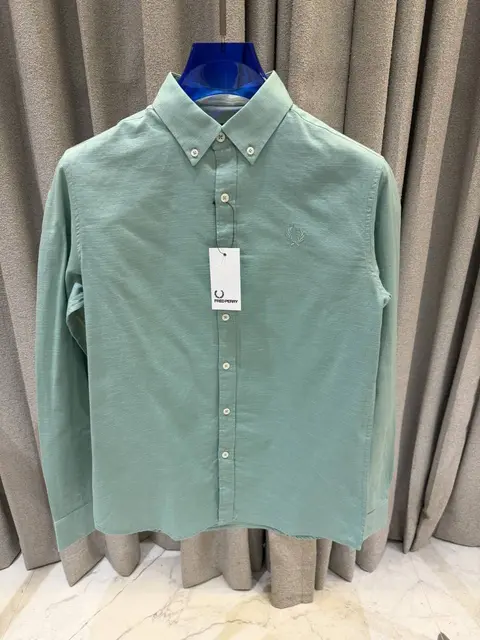 Fred Perry Green Premium Linen Shirt