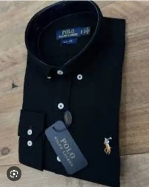 Ralph Lauren Chest Logo Full Sleeves Shirt Black