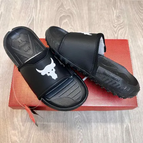 Under Armor Project Rock 3 Black White Flip-Flop