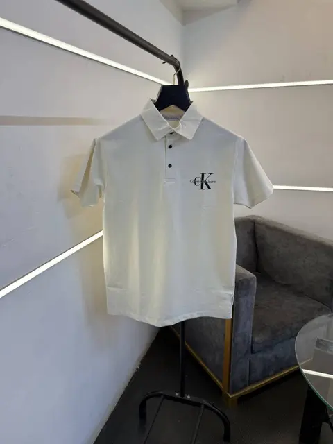 Calvin kline cream front and back print turkish imported polo Tshirt salw