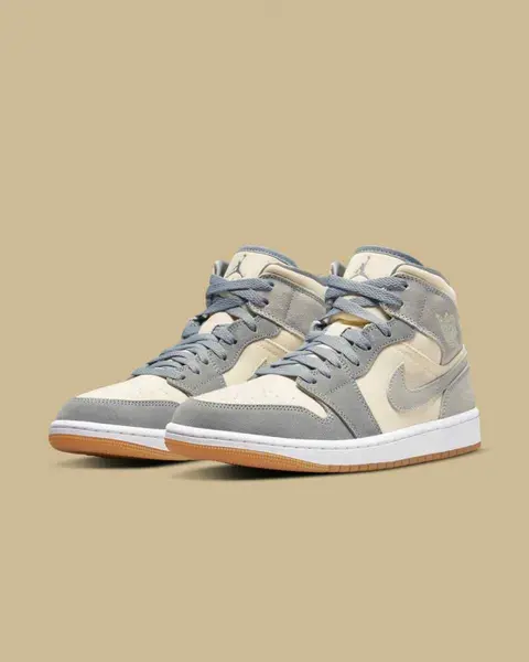 Air Jordan 1 Mid Coconut Milk Particle Grey