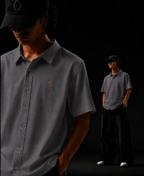Ralph LAUREN P-OLO IMPORTED STORE ARTICLE SHIRT LINEN FABRIC