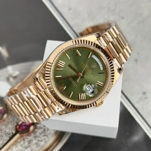 Rolex Oyster perpetual Day Date Rose Gold Green Ref228236 Z-R Quality