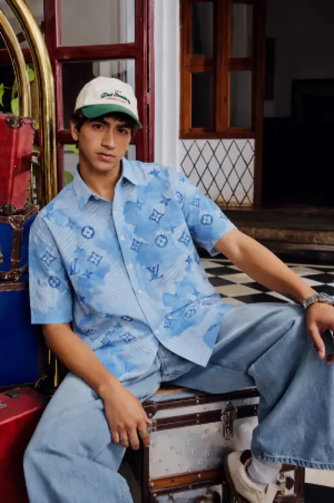 Lv imported Half Sleeves Shirt Sky blue