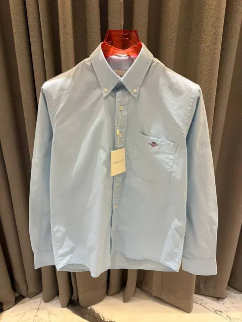 Gant Pocket Logo Full Sleeves Shirt Sky Blue