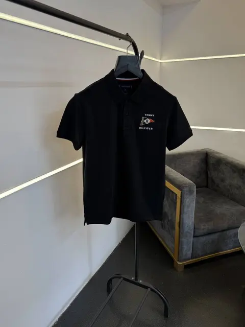 Tommy hilfigar imported polo tshirt black sale