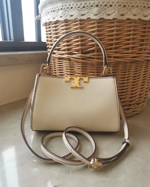 Tori Burch White Mini Eleanor Satchel Bag With Box