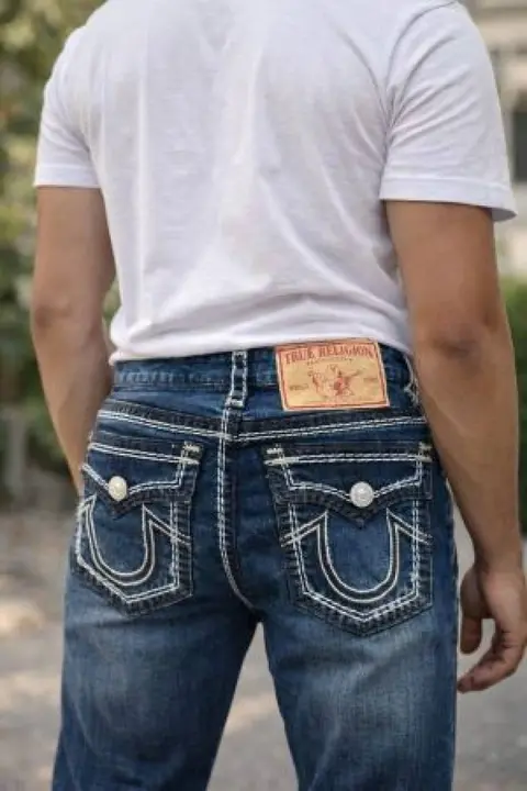 True Religio n Green Shade Boot cut Premium Imported Stretchable lycra fabric Denim with back flap pocket Design Denim 3881
