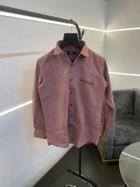 Prada style 06 cotton suede imported box pack shirt pink