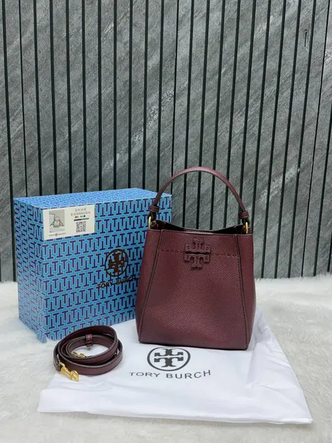 Tori Burch McGraw Bucket Bag With OriginalBox DustCover