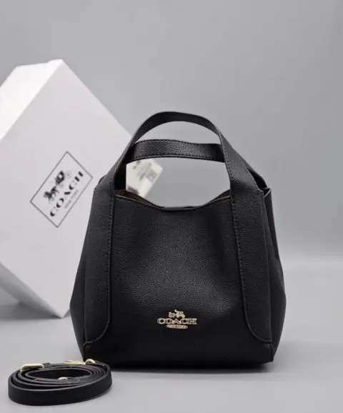 Coach Hadley Hobo Signature Bag With OG Box & Dust Bag (Black-702)