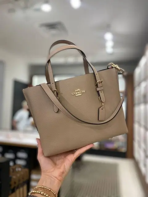 Coach Mollie 25 SuperPremium Mud Small Tote With OriginalBox DustCover