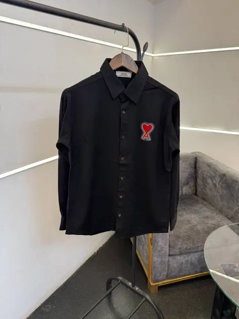 Ami black denim style imported shirt with front and back pattern