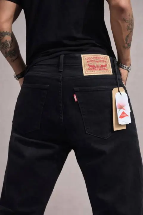 Levy's Jet Black Slim Fit Imported Stretchable Lycra Fabric Nonfade Denim 3715
