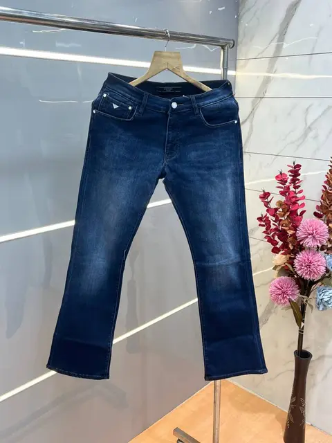 Prada Blue Shade Boot Cut Premium Imported Stretchable Lycra Fabric Denim with Patch Logo 3760