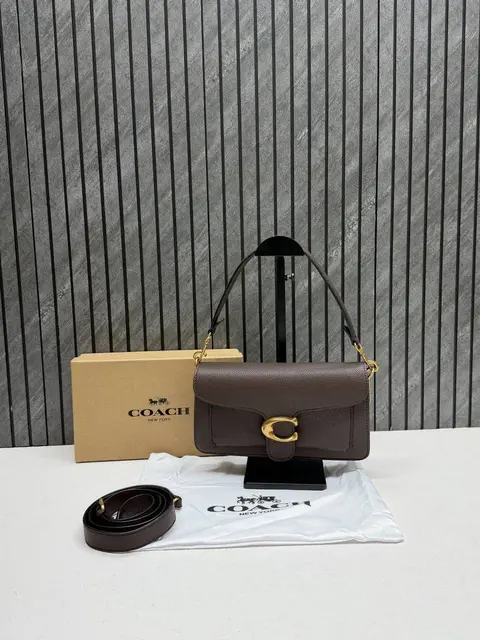 Coach Tabby 26 Coffee Shoulder Crossbody Bag With Original Box 2 Belt (Short Long)