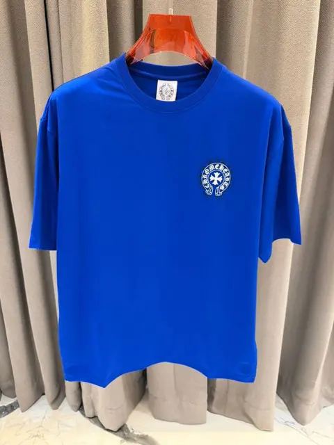 Chrome Heart Round Neck T-shirt Blue
