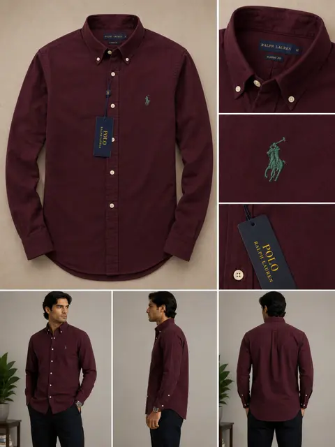 No return Ralf Lauren Maroon shirt