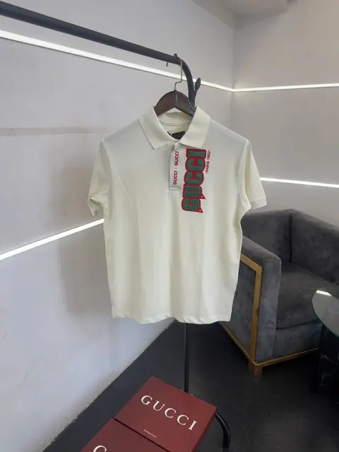 Gucci imported box pack polo tshirt cream
