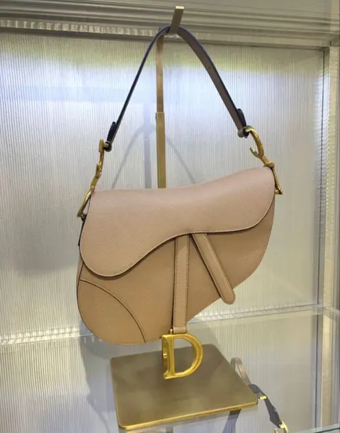 Dior CB Saddle With OriginalBox CarryBag Khakhi Leather