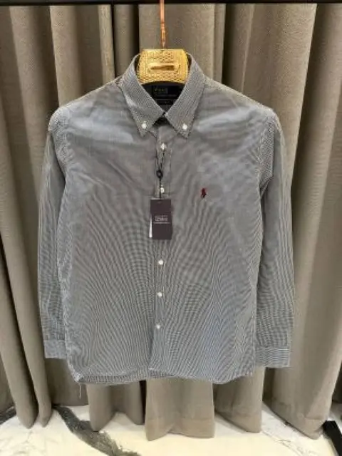 Ralph Lauren Chest Logo Full Sleeves Shirt Grey