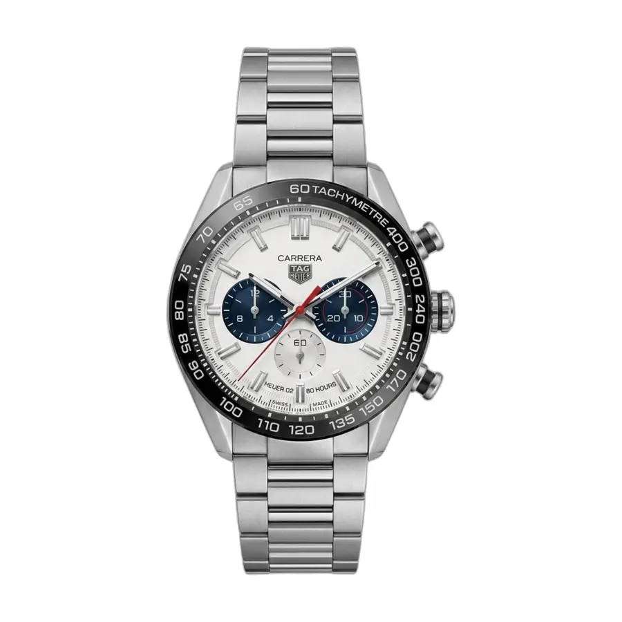 Tag Heuer Carrera Sport Chronograph 44mm silver white - front view