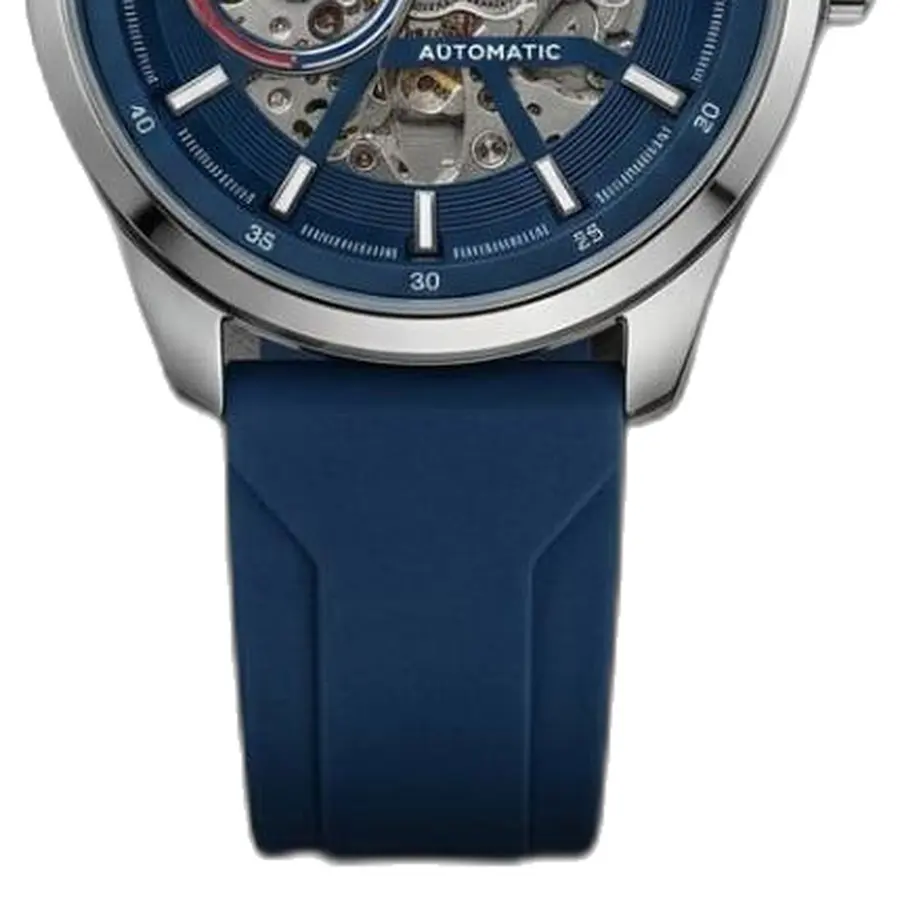 Tommy Hilfige r Automatic Silicon Black-Silver-Blue - strap