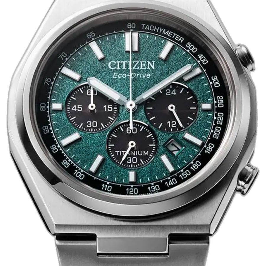 Citizen Zenshin Chrono Super Titanium - dial close-up